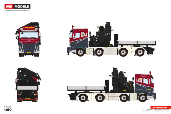 自動車 WSI 01-4382 VOLVO SLEEPER CAB+CONTAINER TN Slopen&Saneren; VOLVO FH 4 SLEEP CAB | WSI Models