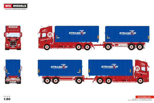 Retura; SCANIA R HIGHLINE CR20H RIGED TR | WSI Models