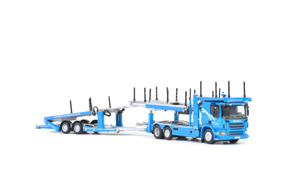 Details about   wsi scania p6 flat roof 6x2 twin steer car transporter scale 1.50 