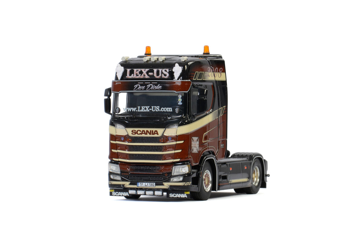 1/87 Herpa Scania R 13 Kühlkoffer-SZ Spedition Lex-Us 305518 1/87 Herpa Scania R 13 Kühlkoffer-SZ Spedition Lex-Us 305518