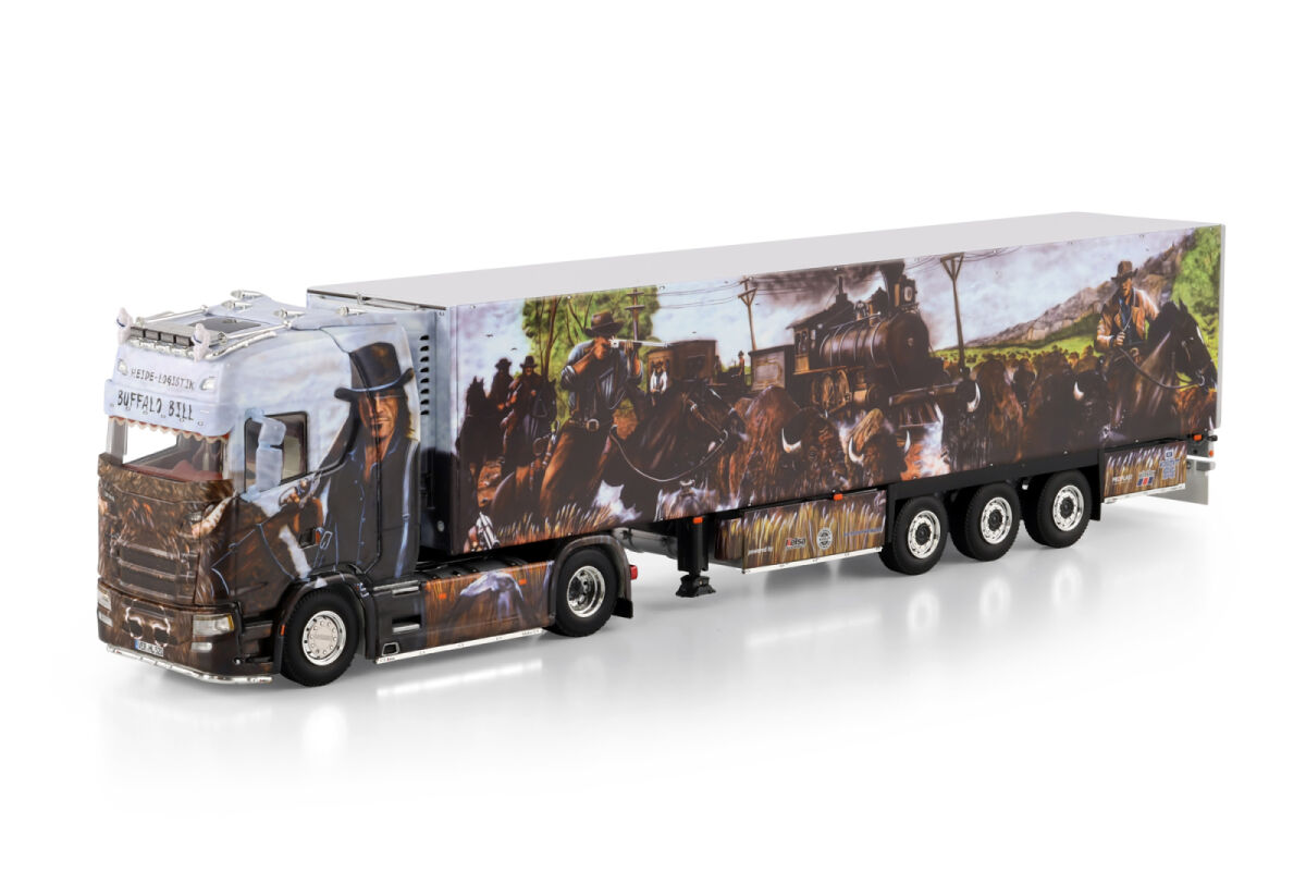 Camion 4x2 SCANIA S Highline I CS20H et remorque réfrigérante 3 essieux aux couleurs transports Red Line Camion 4x2 SCANIA S Highline I CS20H et remorque réfrigérante 3 essieux aux couleurs transports Red Line
