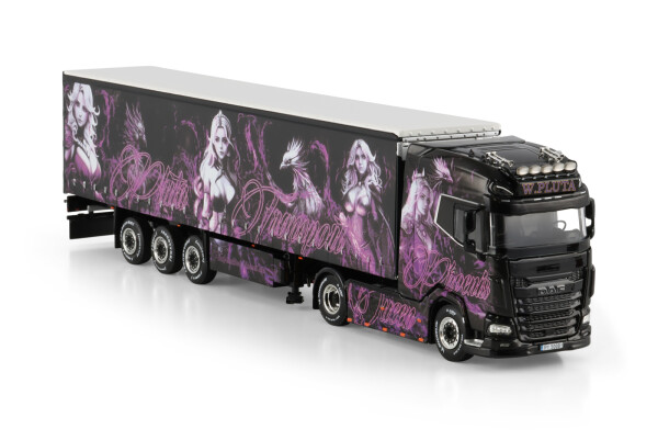 自動車 WSI 01-4802 DAF XG CURTAIN SIDE TRAILER Pluta; DAF XG+ 4X2 CURTAINSIDE T | WSI Models